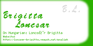 brigitta loncsar business card